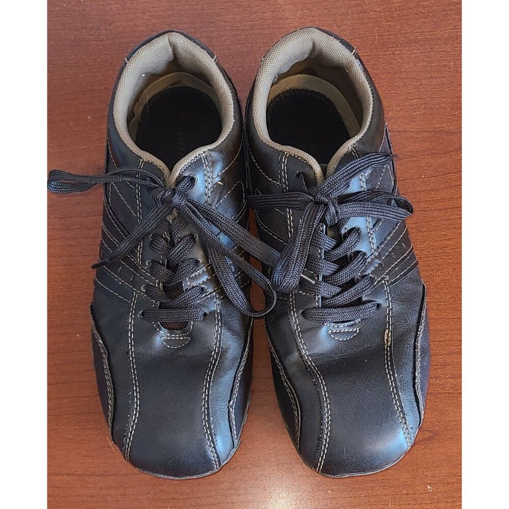Sonoma Men’s 9.5 Wide Shoes Life Style Leather Brown Casual Sneaker Bicycle Toe
